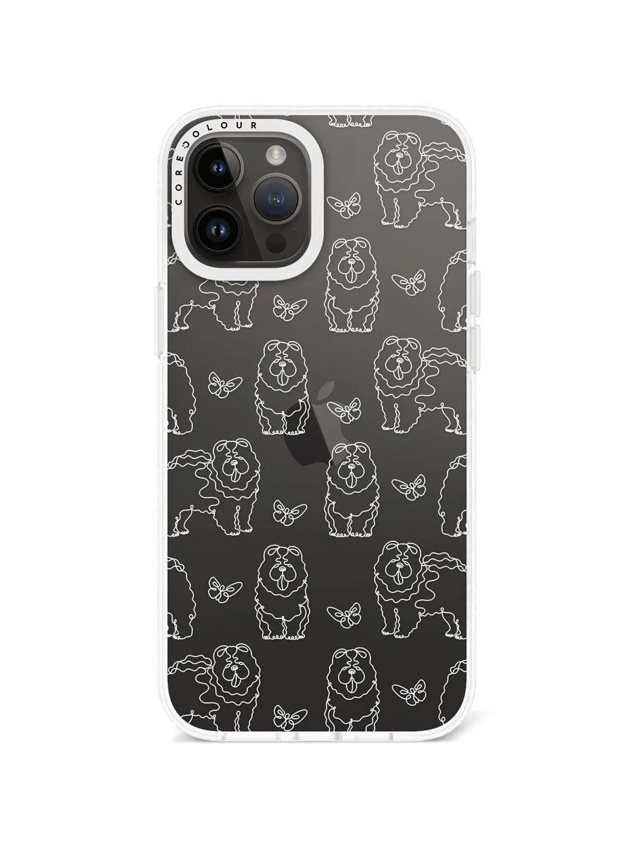 iPhone 12 Pro Max Chow Chow Minimal Line Phone Case