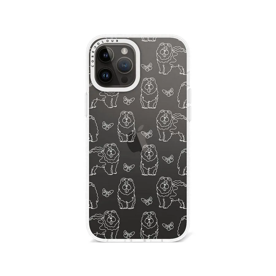 iPhone 12 Pro Max Chow Chow Minimal Line Phone Case