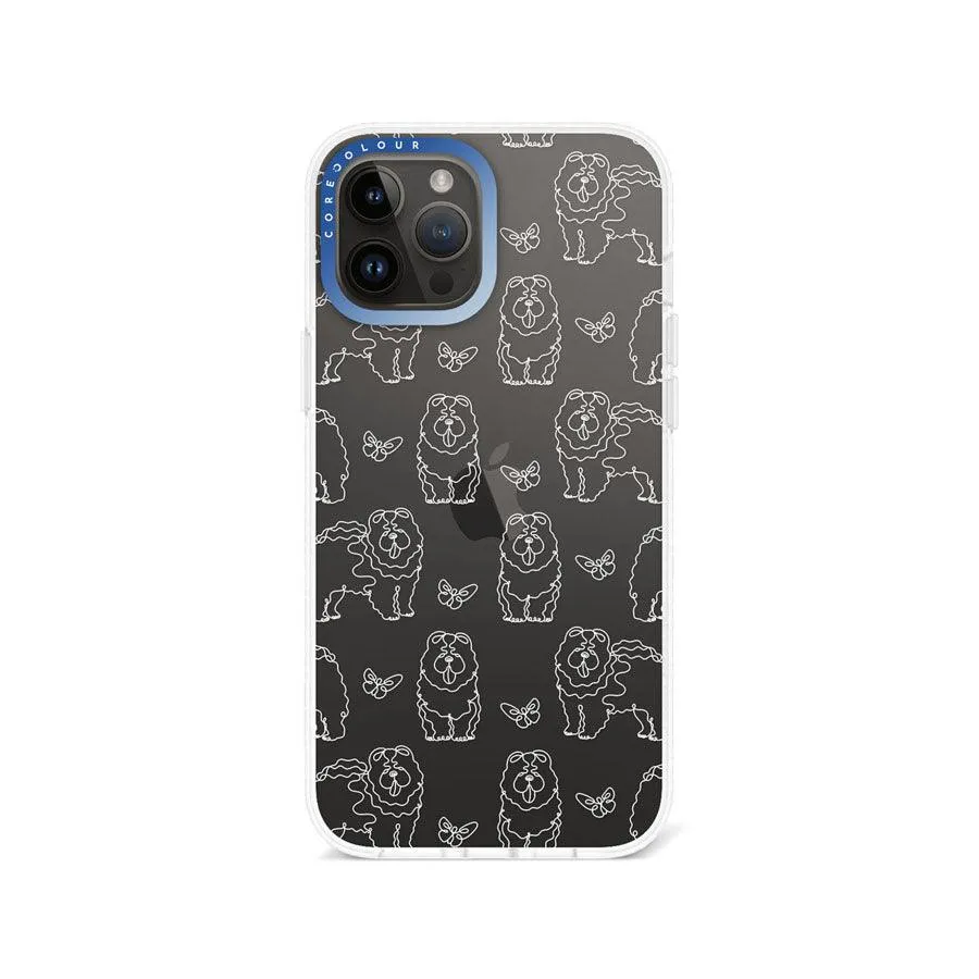 iPhone 12 Pro Max Chow Chow Minimal Line Phone Case