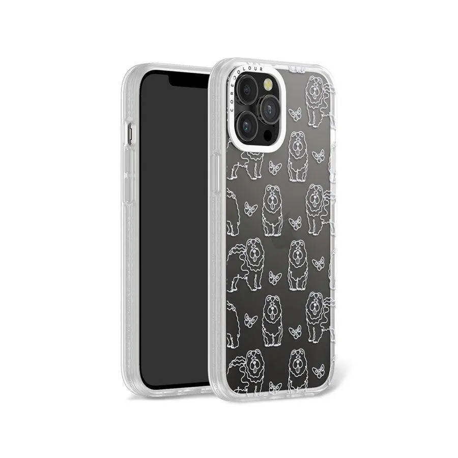 iPhone 12 Pro Max Chow Chow Minimal Line Phone Case