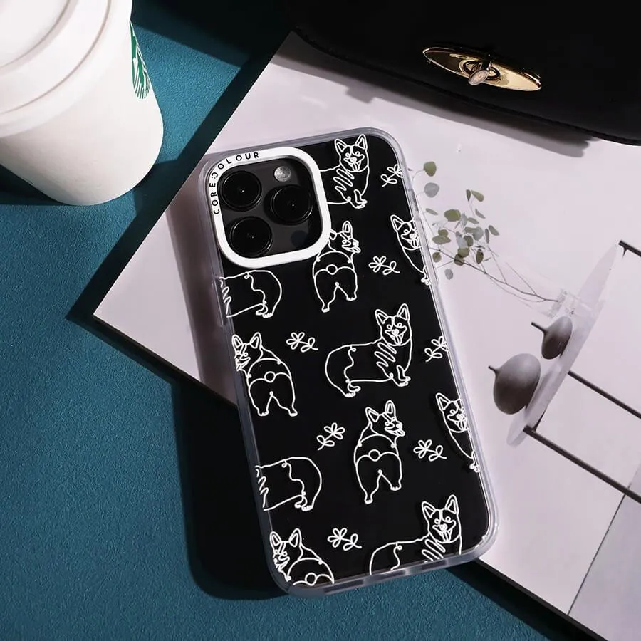 iPhone 12 Pro Max Corgi Minimal Line Phone Case