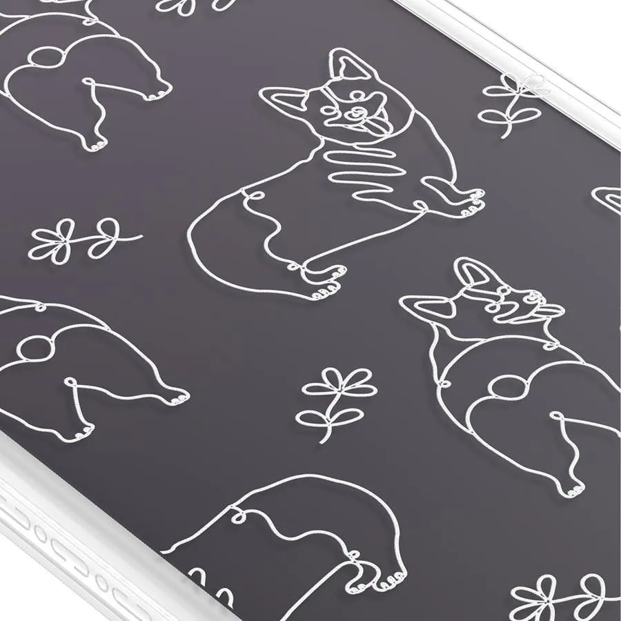 iPhone 12 Pro Max Corgi Minimal Line Phone Case