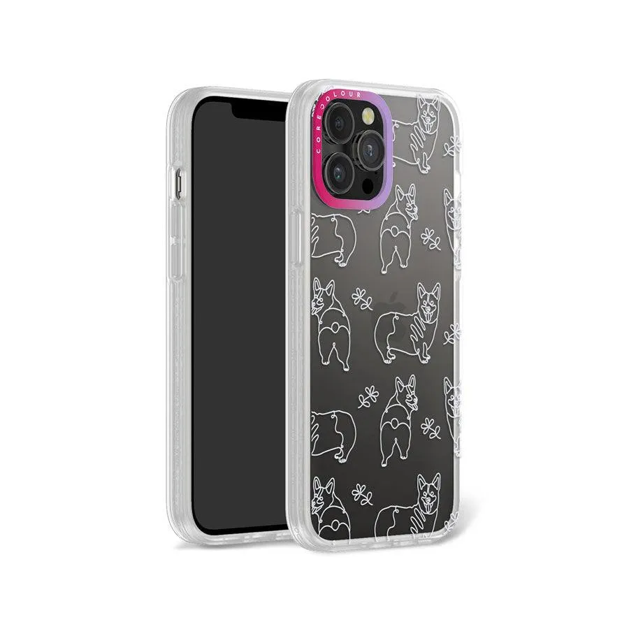 iPhone 12 Pro Max Corgi Minimal Line Phone Case