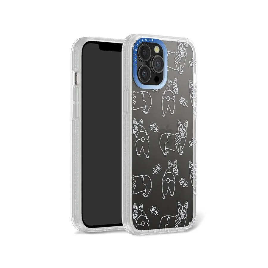 iPhone 12 Pro Max Corgi Minimal Line Phone Case