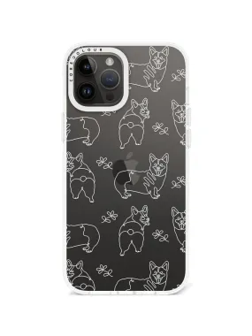 iPhone 12 Pro Max Corgi Minimal Line Phone Case