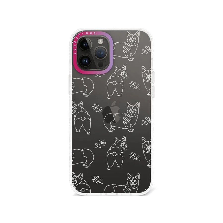 iPhone 12 Pro Max Corgi Minimal Line Phone Case