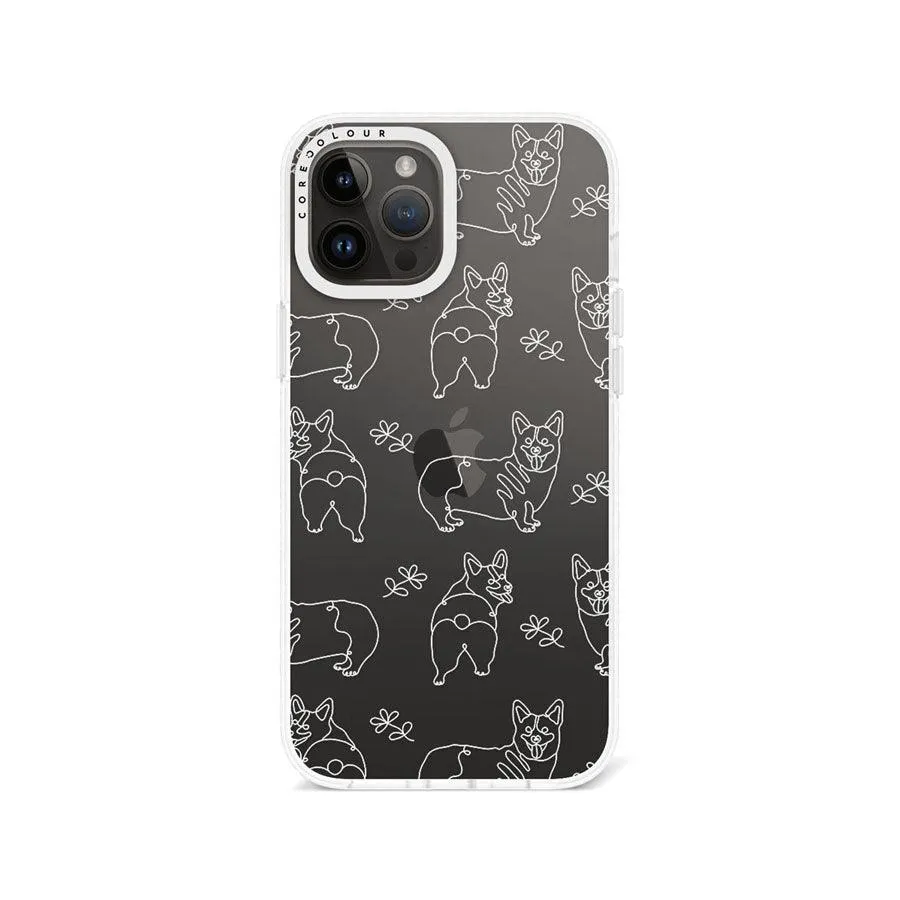 iPhone 12 Pro Max Corgi Minimal Line Phone Case