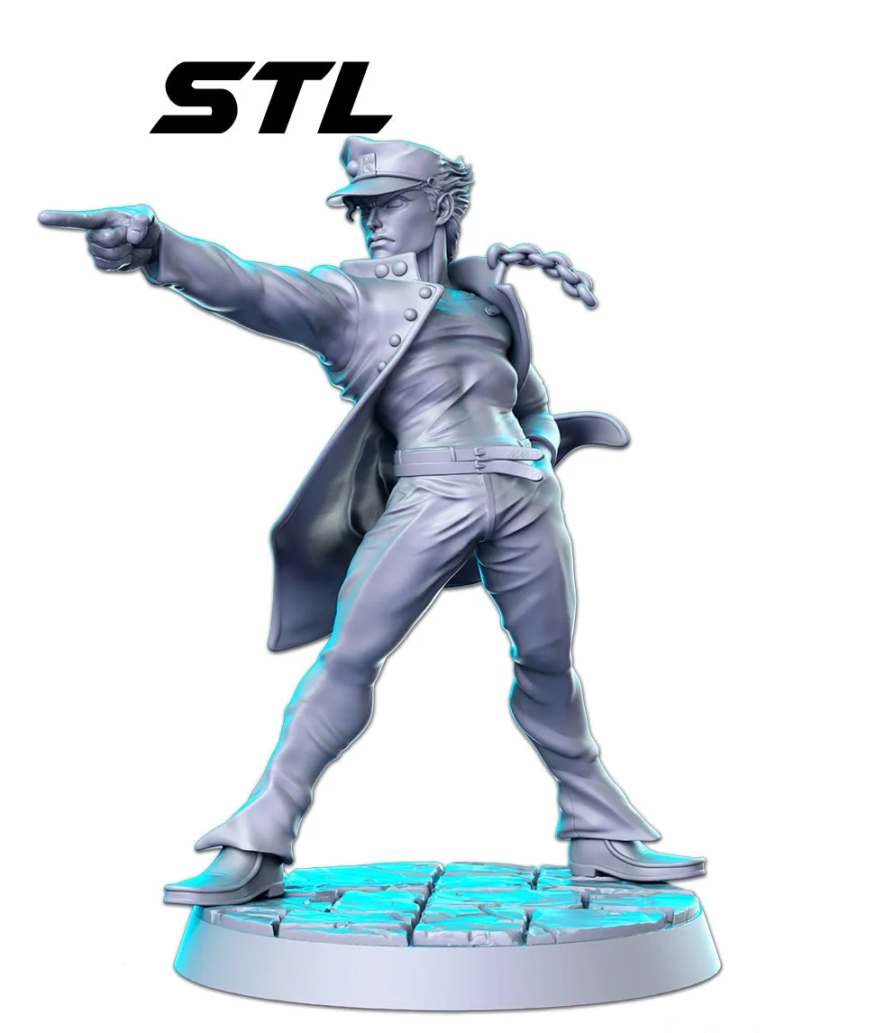 Jotaro - Anime Series 3D Printed Miniature