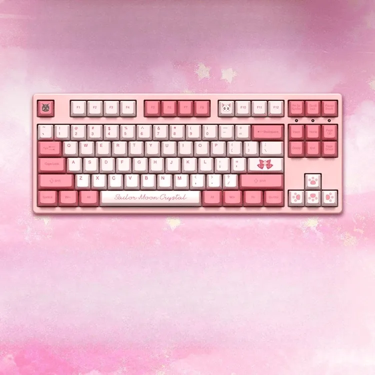 Kawaii Pink Sailor Moon Co-branded Mechanical Keyboard 87 Key