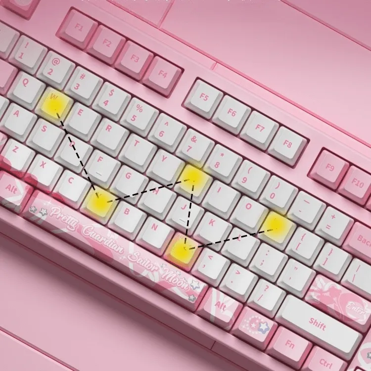 Kawaii Pink Sailor Moon Co-branded Mechanical Keyboard 87 Key