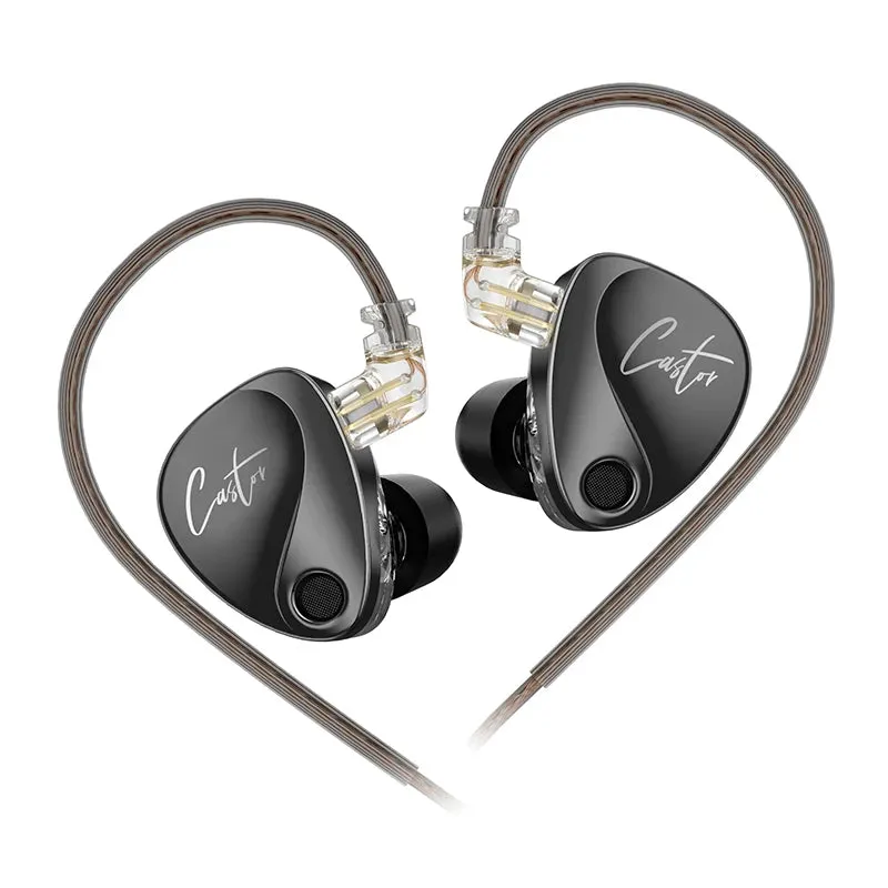 KZ Castor HiFi Bass In-Ear Wired Earphones with Tunable Balanced Armature, Metal Sport Headphones