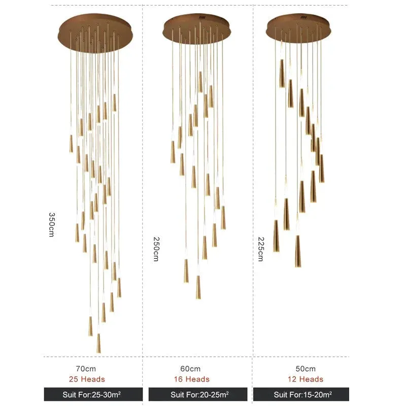 LED Simple Pendant Lights Gold Lamp For Living Room  Lustre Pendant Lights Pendant Ceiling Fixtures
