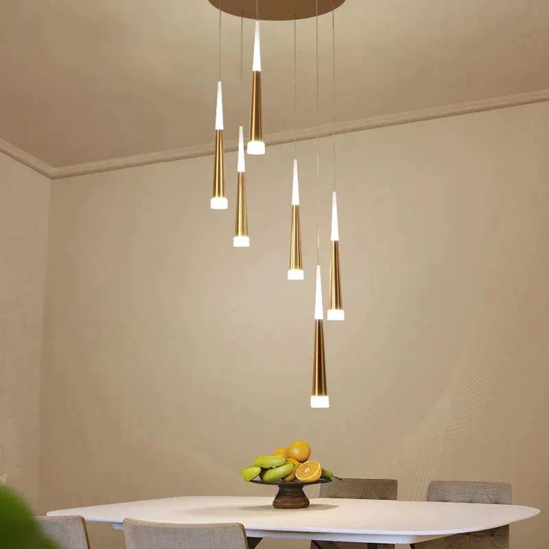 LED Simple Pendant Lights Gold Lamp For Living Room  Lustre Pendant Lights Pendant Ceiling Fixtures