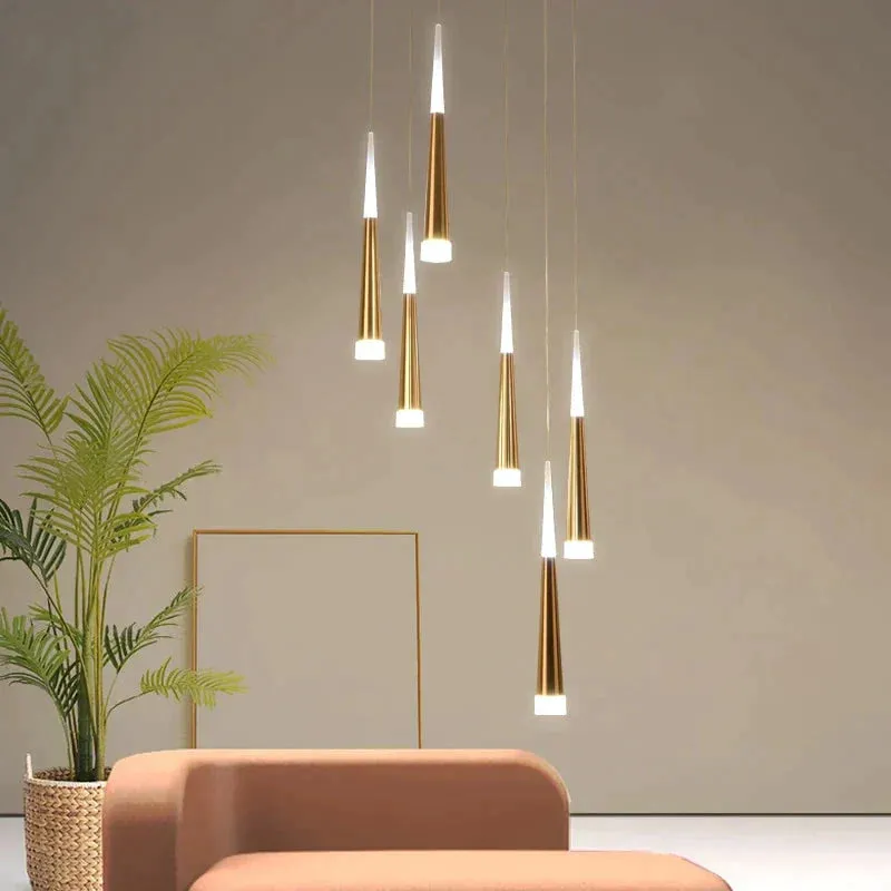 LED Simple Pendant Lights Gold Lamp For Living Room  Lustre Pendant Lights Pendant Ceiling Fixtures