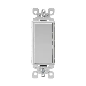 Leviton Decora 15 amps Single Pole 3-Way/Rocker Switch Light Gray 1 pk