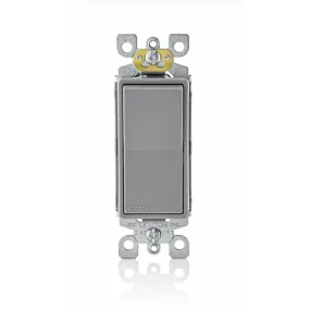 Leviton Decora 15 amps Single Pole Rocker AC Quiet Switch Gray 1 pk