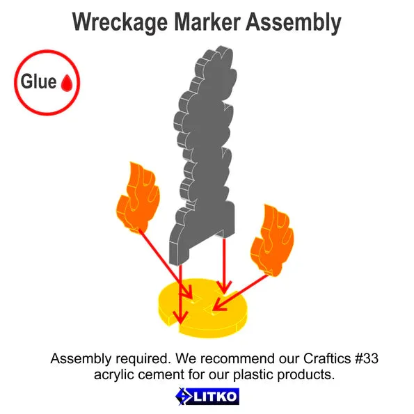 LITKO Flaming Wreckage Markers, Medium (5)