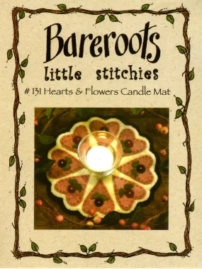 Little Stitchies - Hearts and Flowers Candle Mat / Pattern   Material