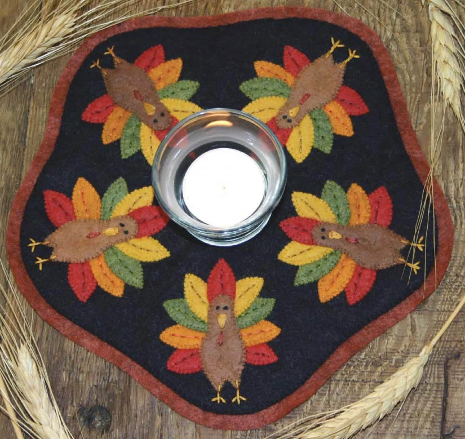 Little Stitchies - Turkeys Candle Mat / Pattern   Material