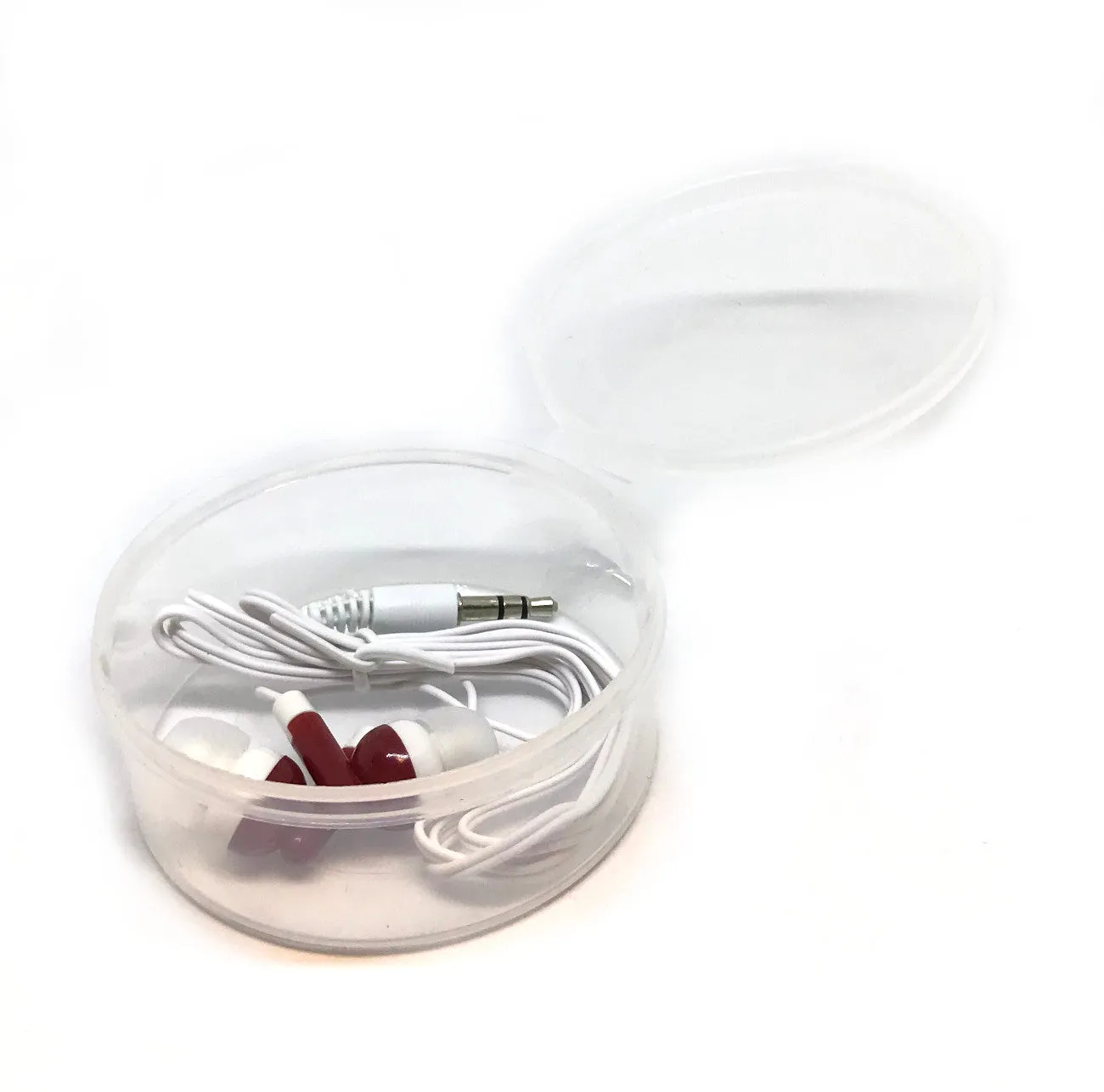 Maroon Red Stereo Earbud Headphones