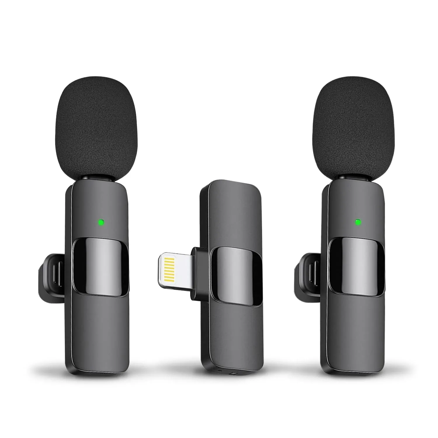 MAYBESTA Professional Wireless Lavalier Lapel Microphone for iPhone, iPad - Cordless Omnidirectional Condenser Recording Mic for Interview Video Podcast Vlog YouTube, Bluetooth, Black
