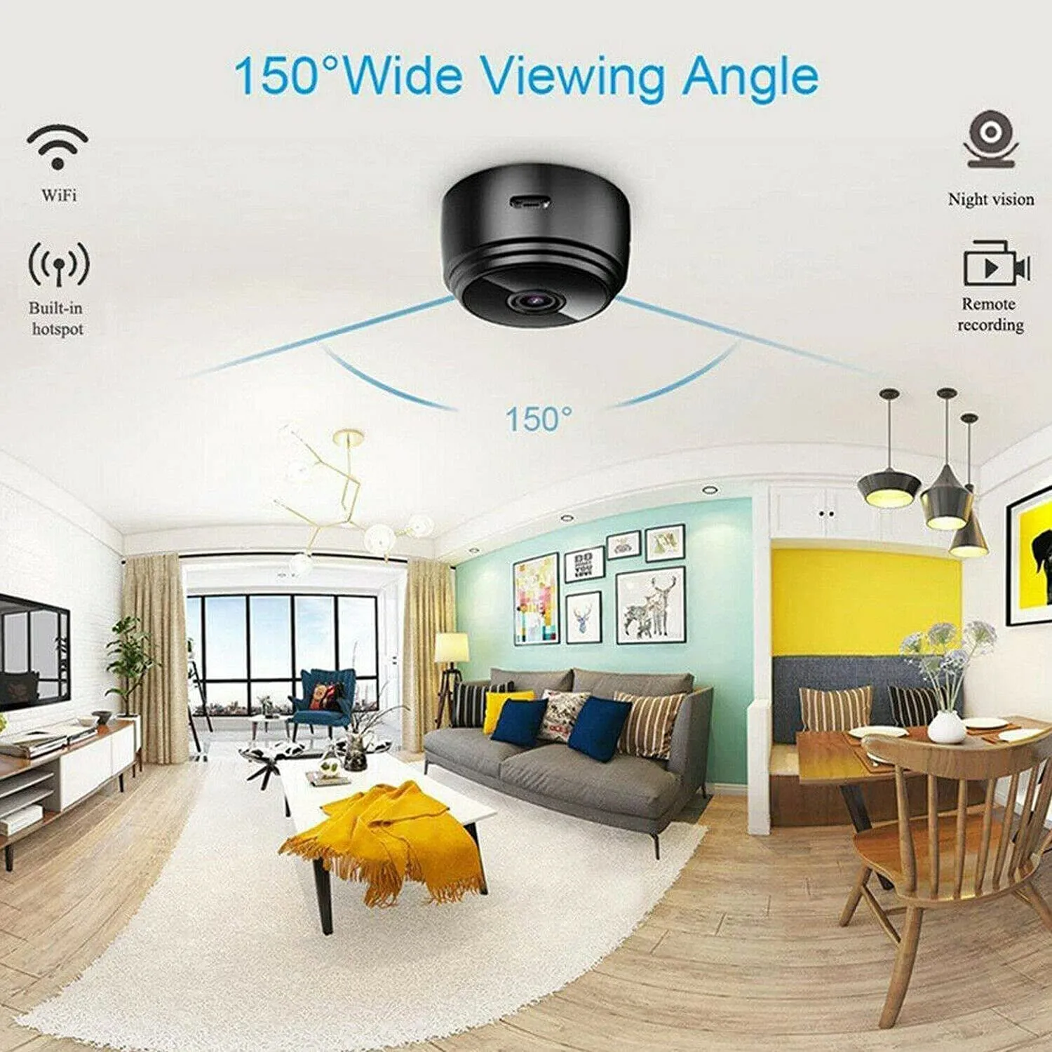 Mini Camera Wireless Hidden WiFi Full HD 1080P Audio Motion Sensor Infrared Night Vision Mini  Cam for Apartment Security