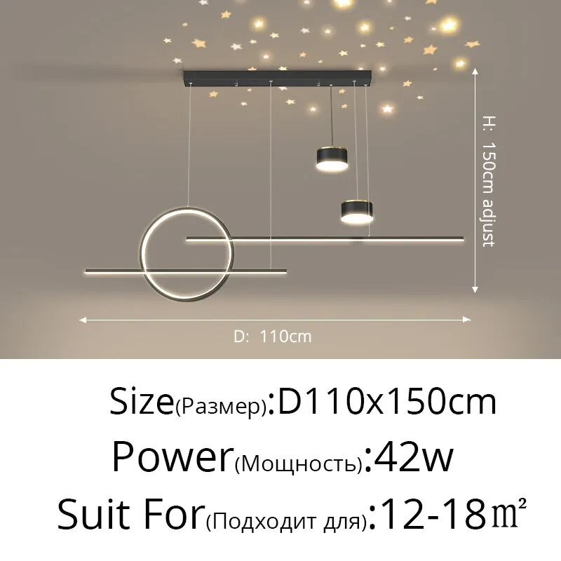 New Nordic Starry Pendant Light Modern Luxury Dining Room Lamp Creative Decorative Table Chandelier Strip Hanging Lighting 90 - 260V