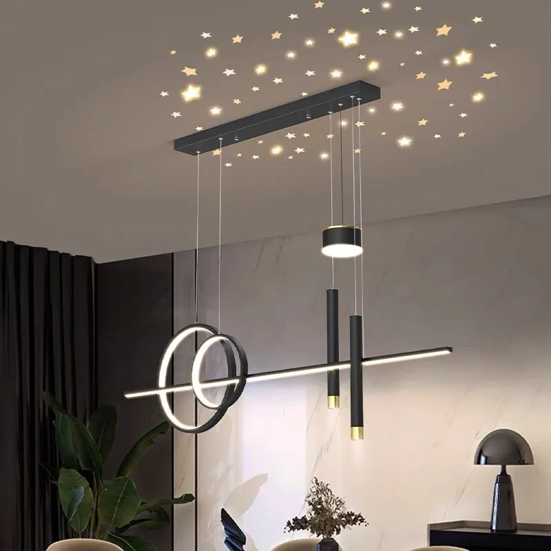 New Nordic Starry Pendant Light Modern Luxury Dining Room Lamp Creative Decorative Table Chandelier Strip Hanging Lighting 90 - 260V