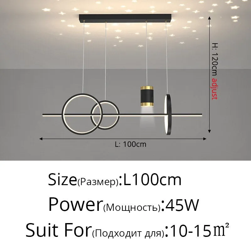 New Nordic Starry Pendant Light Modern Luxury Dining Room Lamp Creative Decorative Table Chandelier Strip Hanging Lighting 90 - 260V