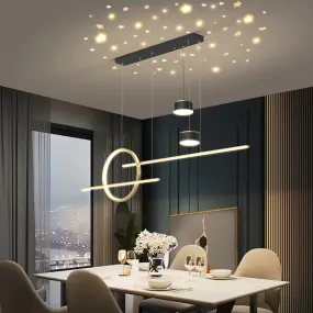 New Nordic Starry Pendant Light Modern Luxury Dining Room Lamp Creative Decorative Table Chandelier Strip Hanging Lighting 90 - 260V