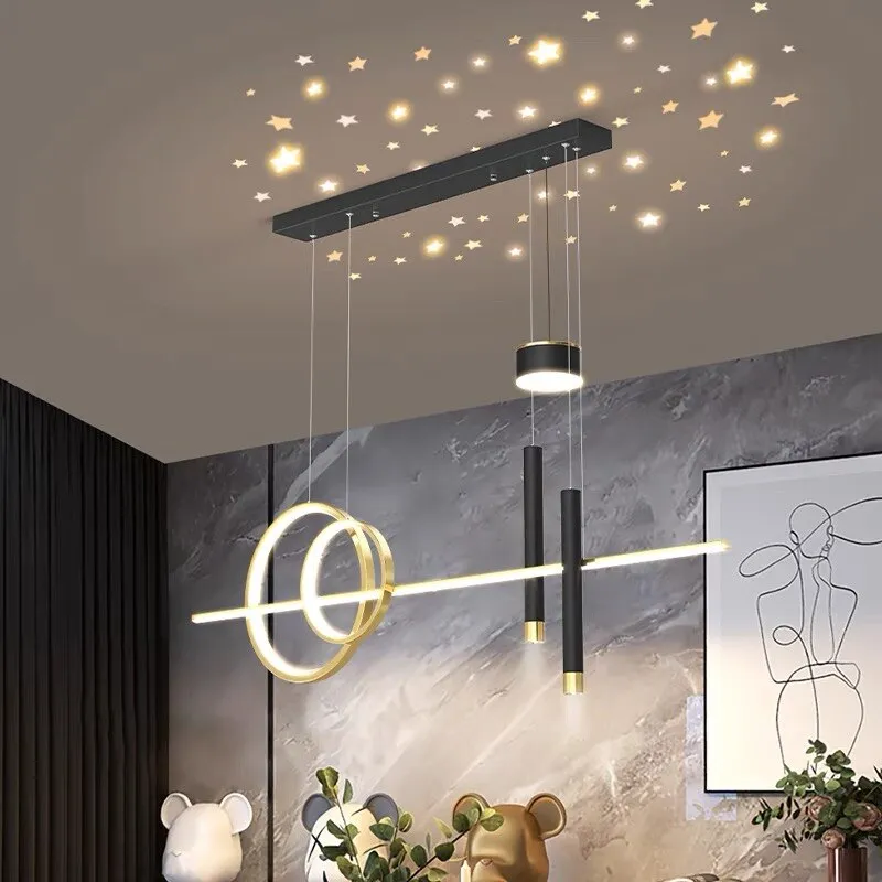 New Nordic Starry Pendant Light Modern Luxury Dining Room Lamp Creative Decorative Table Chandelier Strip Hanging Lighting 90 - 260V