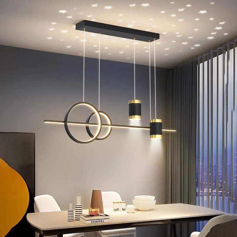 New Nordic Starry Pendant Light Modern Luxury Dining Room Lamp Creative Decorative Table Chandelier Strip Hanging Lighting 90 - 260V