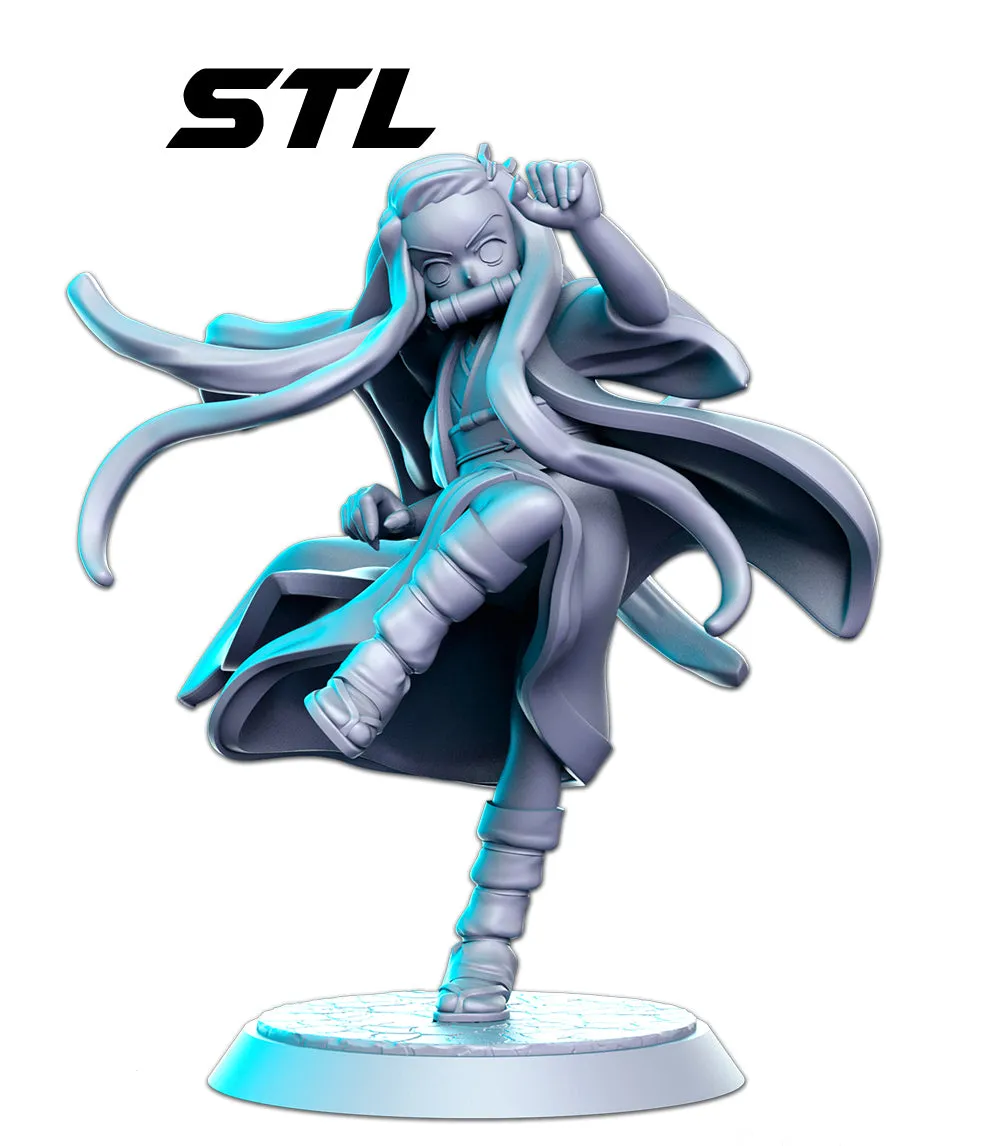 Nezuko Anime 3D Printed Miniature