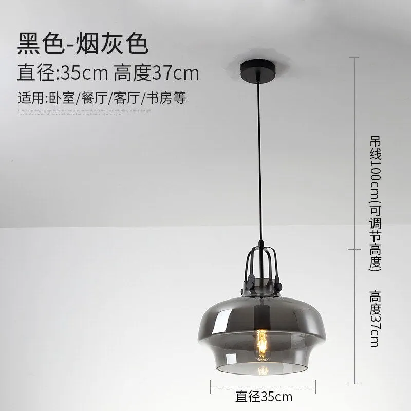 Nordic Design Restaurant Cognac/Gray Glass Pendant Lights Simple Modern Light Fixtures Balcony Bar Aisle Staircase Ktichen Cafe