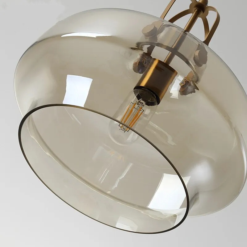 Nordic Design Restaurant Cognac/Gray Glass Pendant Lights Simple Modern Light Fixtures Balcony Bar Aisle Staircase Ktichen Cafe