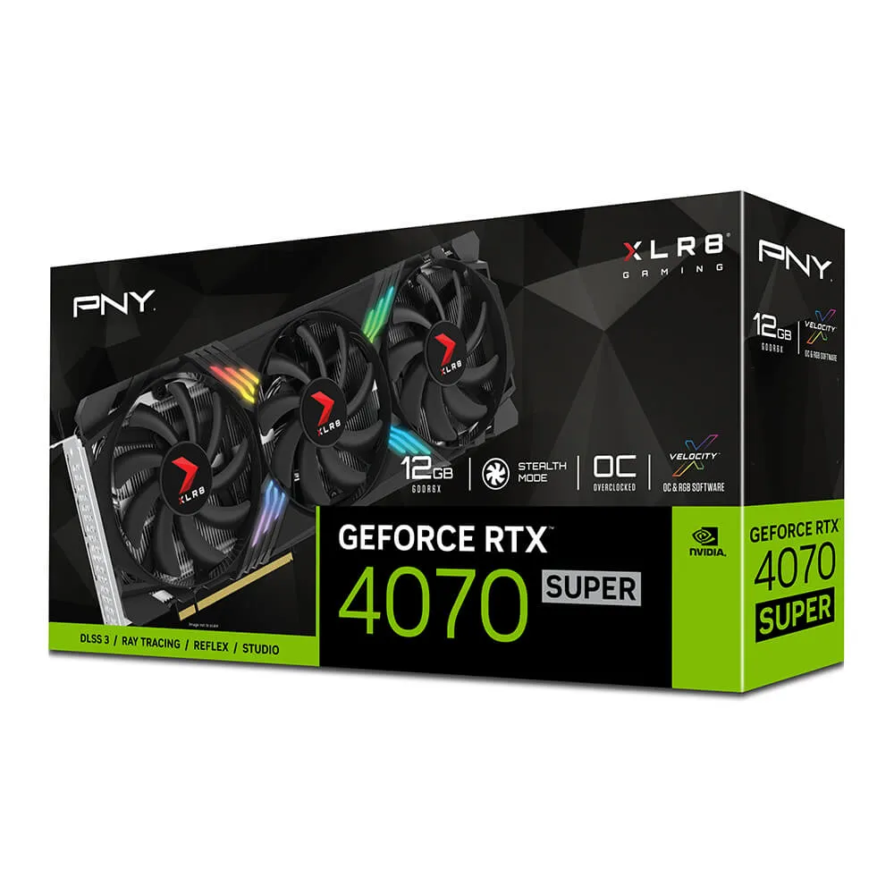 PNY GeForce RTX™ 4070 SUPER VERTO OC ARGB Triple Fan 12GB GDDR6X (VCG4070S12TFXXPB1-O)