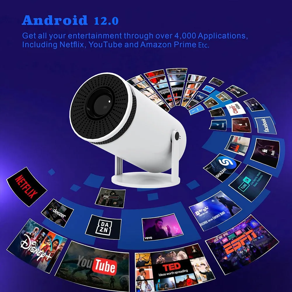 Portable Mini 4K HD Bluetooth Projector