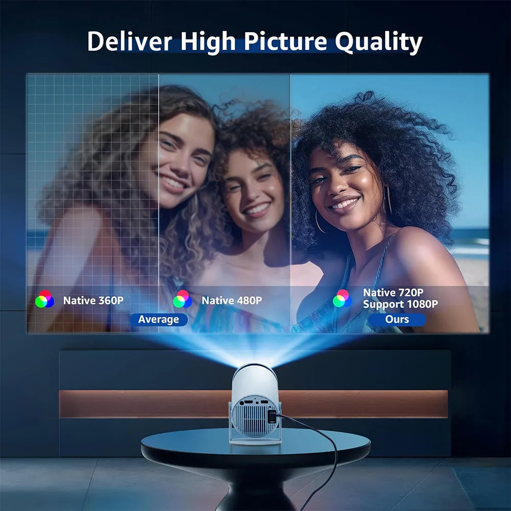 Portable Mini 4K HD Bluetooth Projector