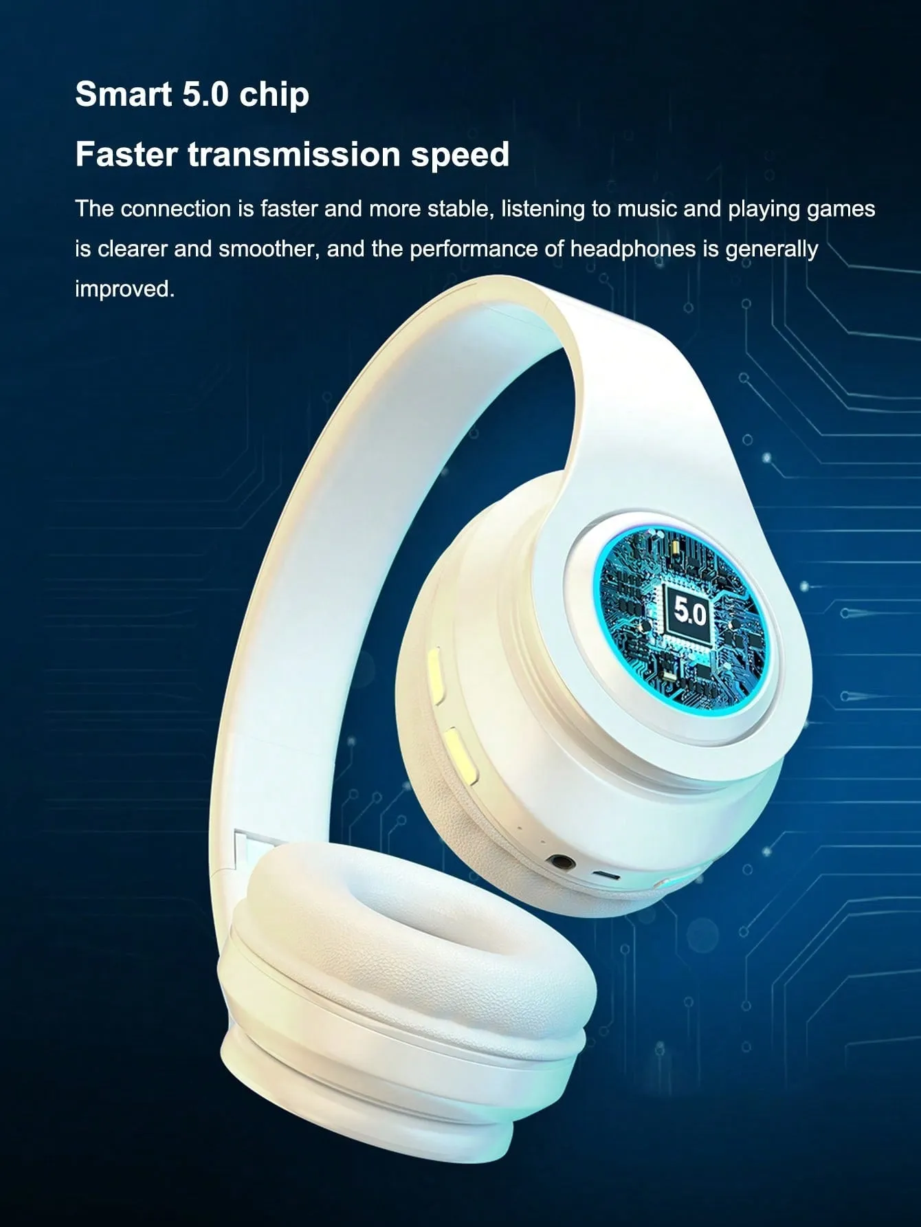 RGB Colorful LED Lights Headphones Over Ear