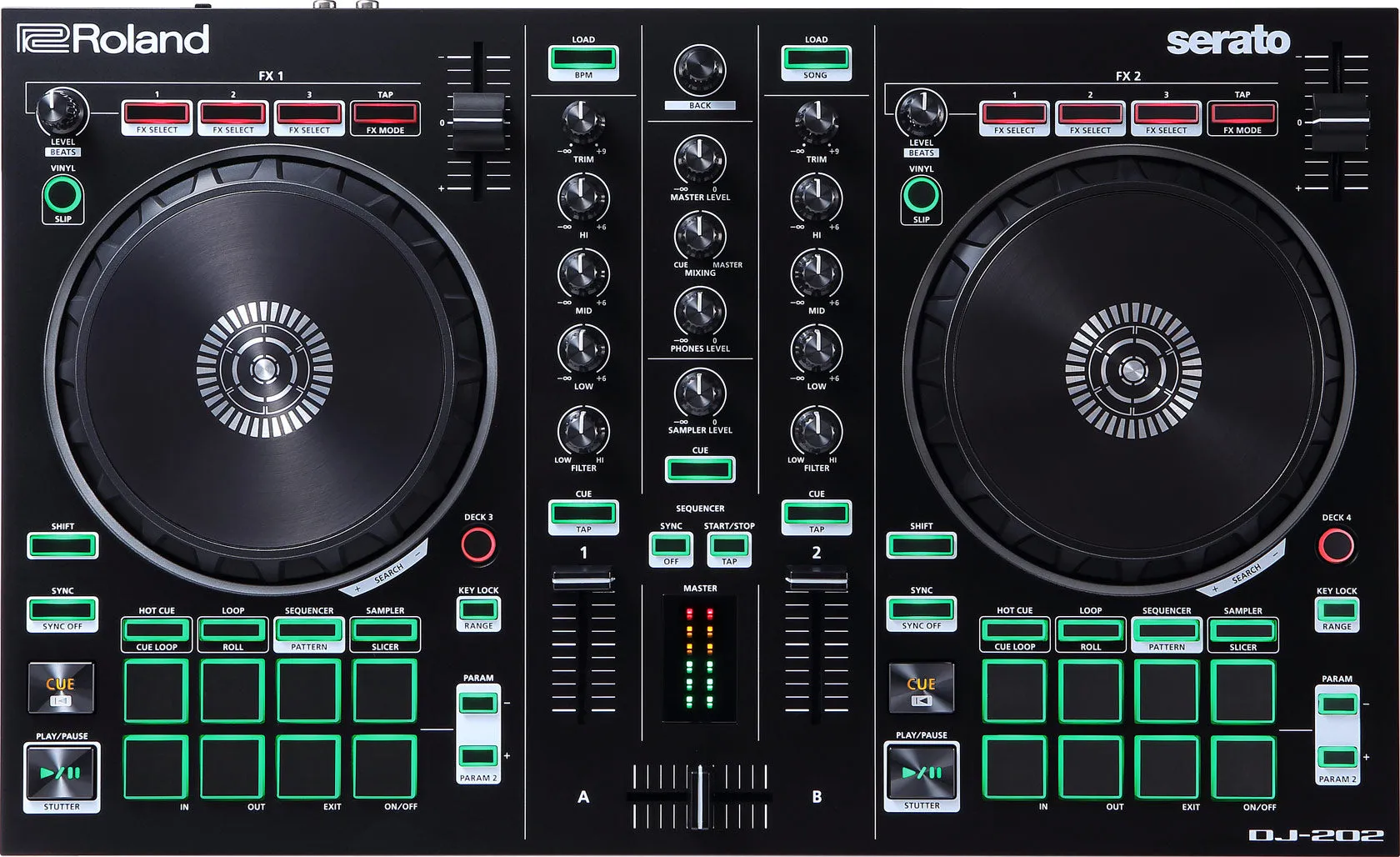 Roland DJ-202 DJ Controller - Black