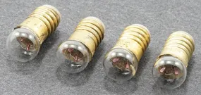 Round Screw Base 3 Volt Bulbs, Pack of 4