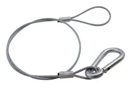 SC Safety Cable SILVER 30" - 5/16 Spring Hook Galv. Restraint 39312-30