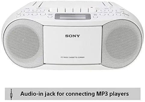 Sony CFDS70WCEK Tape-CD-Radio Boom Box 2 x 1.7w RMS 30 Radio Presets