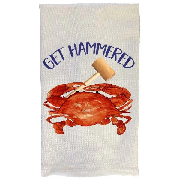Steamed Crab Kitchen Towel- Get Hammered