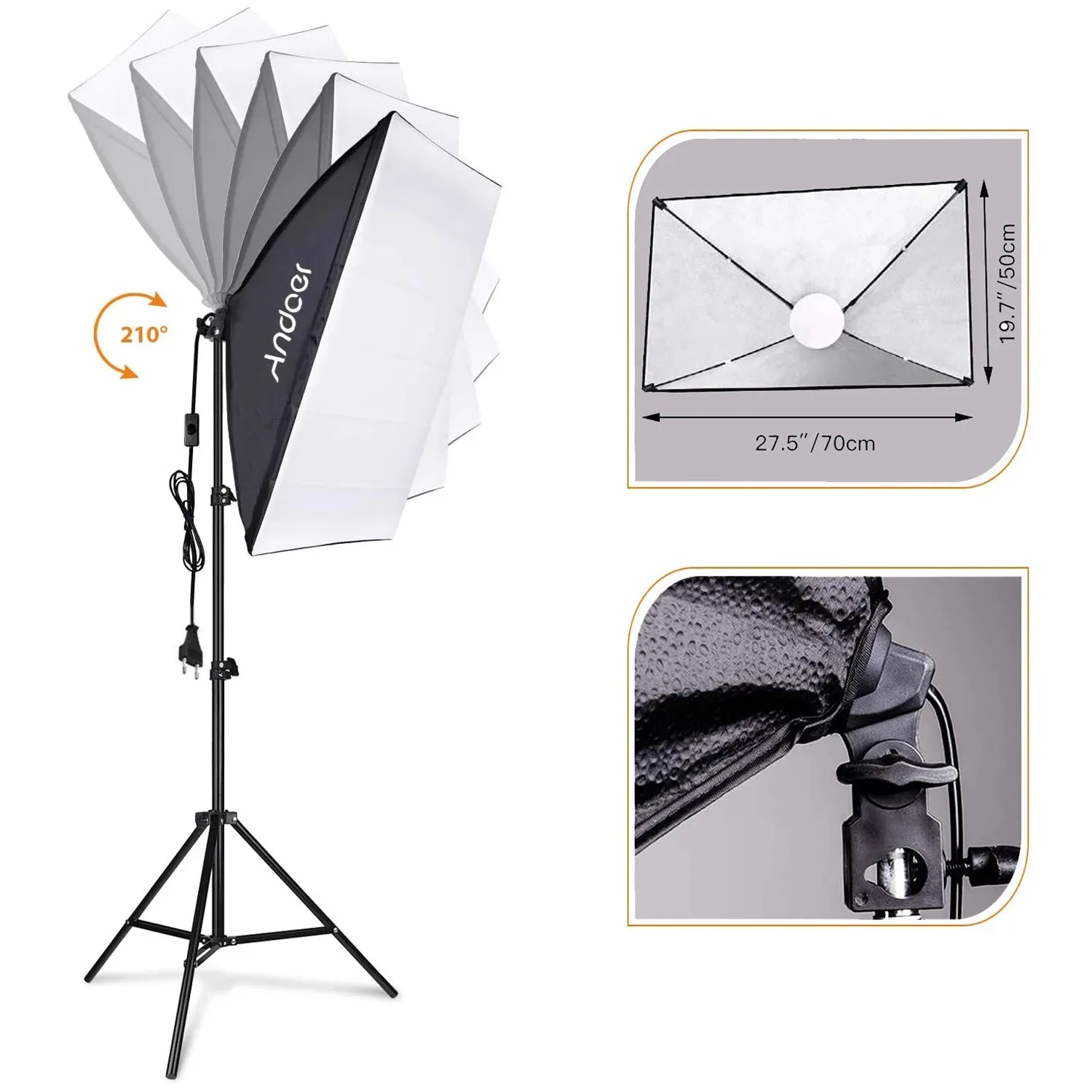 Studio Photography Lighting Set with 85W 2800K-5700K LED Light
