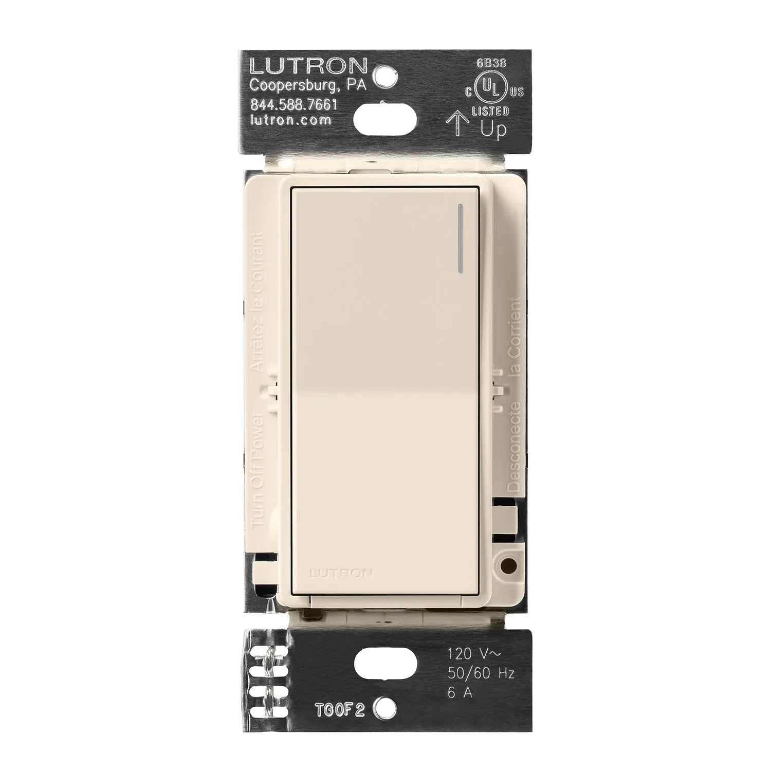 Sunnata Single Pole/Multi-Location Rocker Light Switch Light Almond