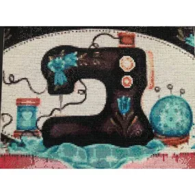 Teal Sewing Machine 5D Diamond Art Kit