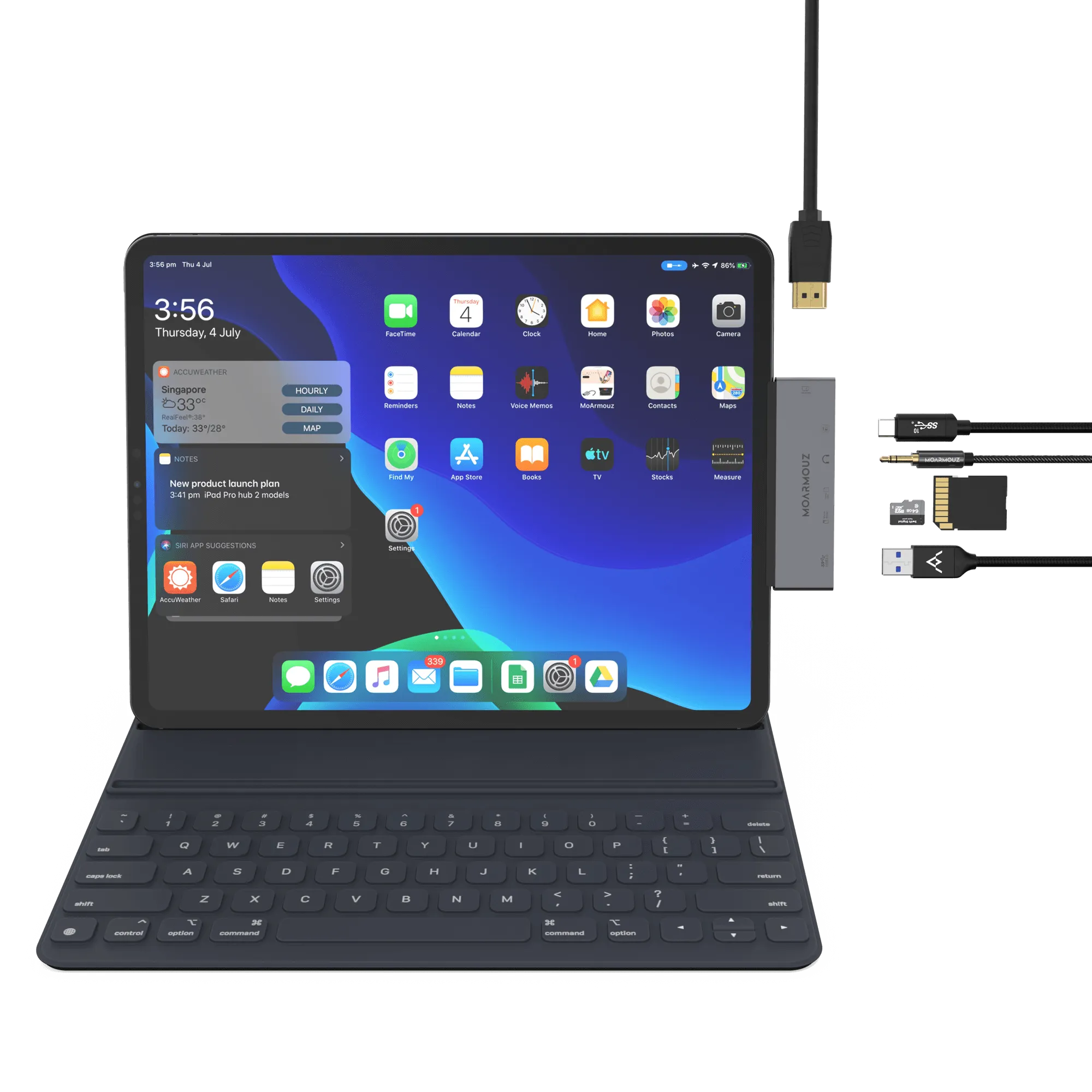 Type C (USB-C) 6 in 1 iPad Pro Hub