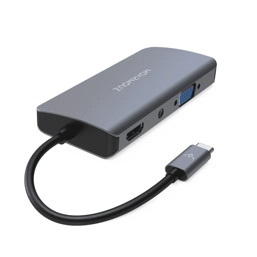 Type C (USB-C) 9 in 1 Dual Display VGA Hub
