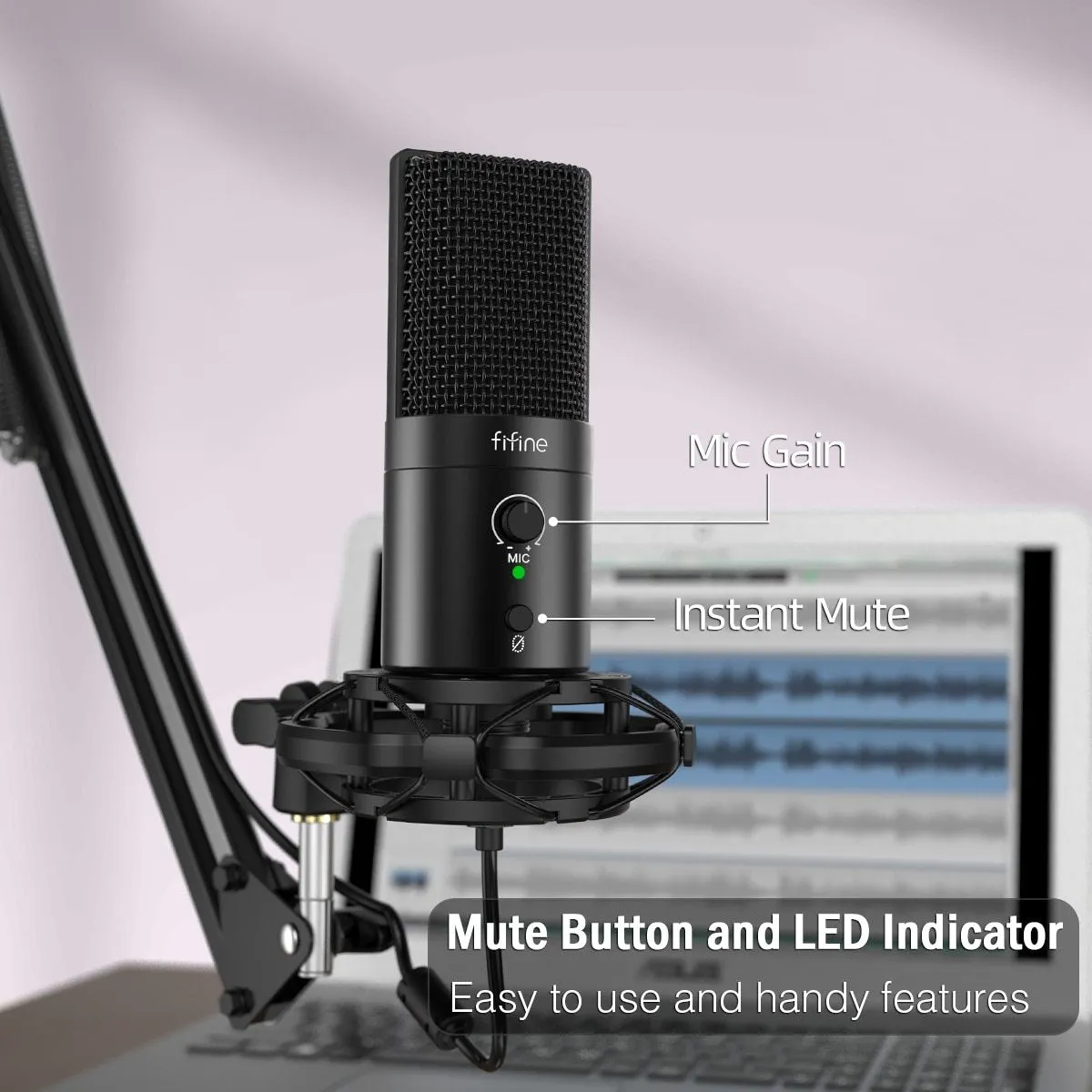 USB C&A Gaming Streaming Microphone Kit for PC Computer, Arm Stand
